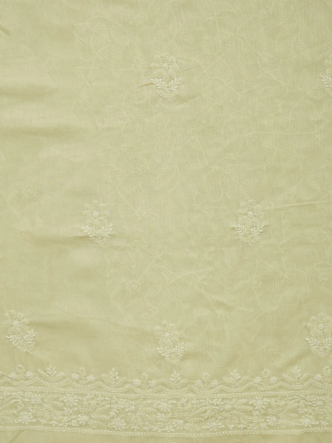 Ada Hand Embroidered Fawn Cotton Lucknowi Chikankari Unstitched Suit Piece 01A727743