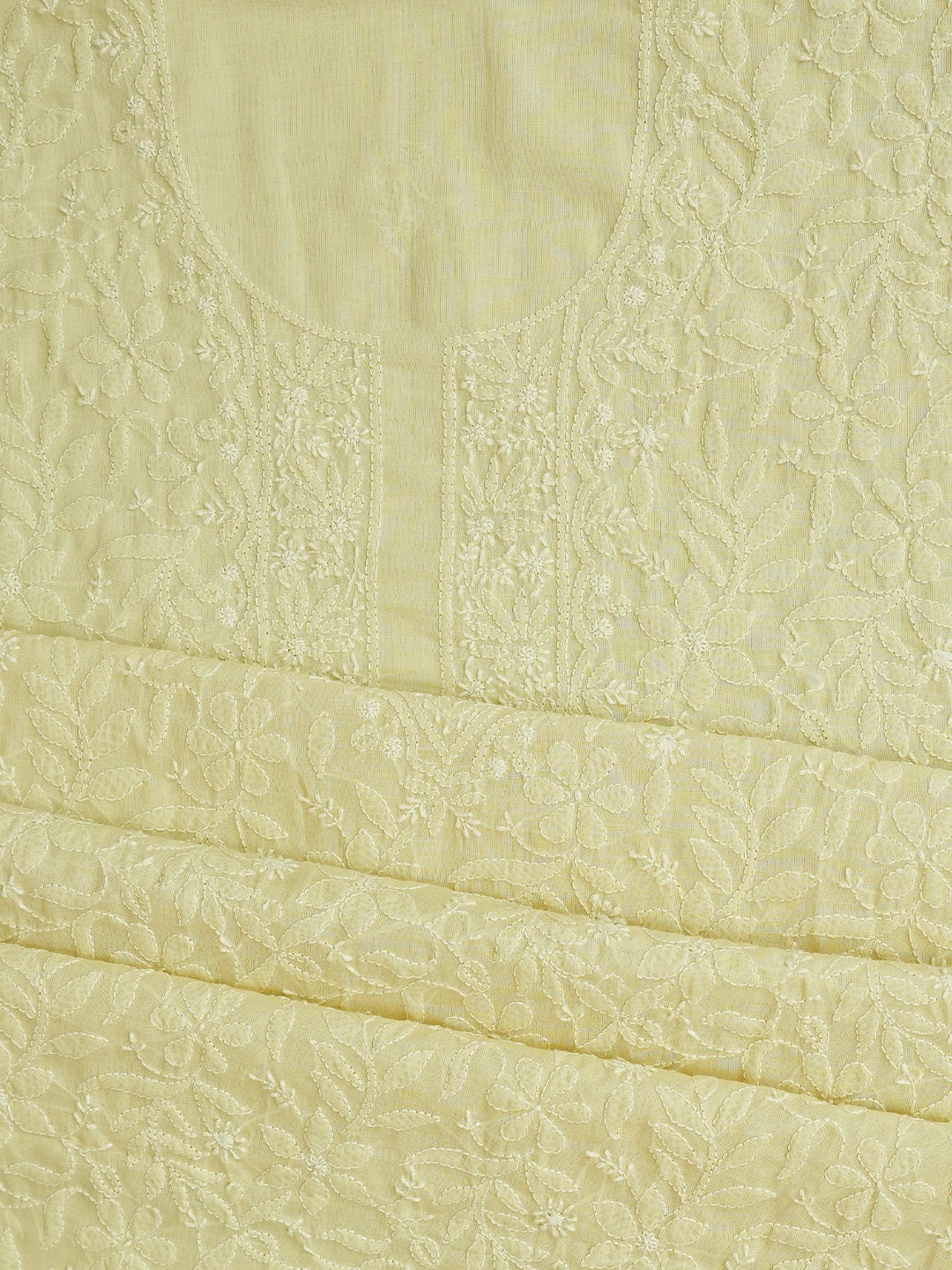 Ada Hand Embroidered Fawn Cotton Lucknowi Chikankari Unstitched Suit Piece 01A727743