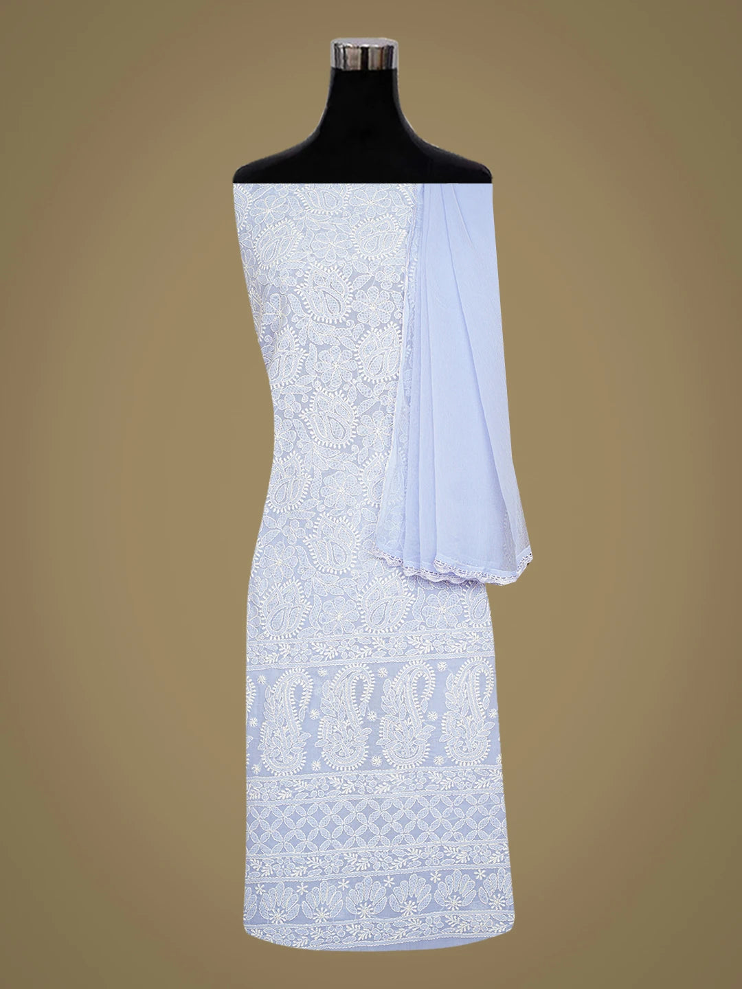 Ada Hand Embroidered Mauve Cotton Lucknowi Chikankari Unstitched Suit Piece 01A767592