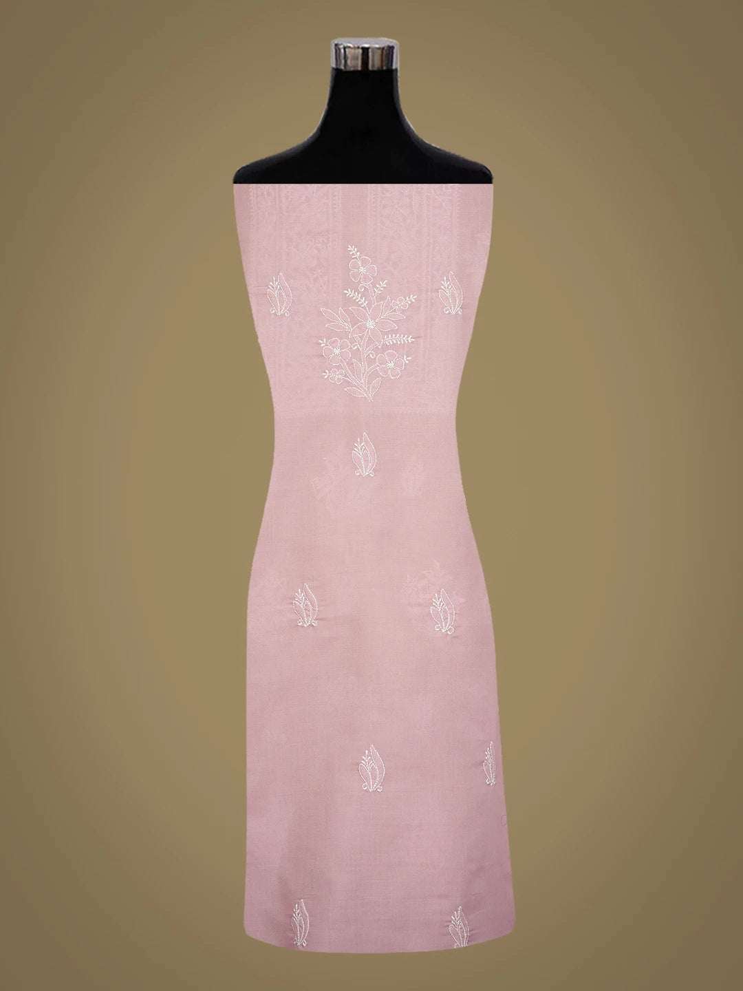 Ada Hand Embroidered Mauve Cotton Lucknowi Chikankari Unstitched Kurta Piece 01A772856