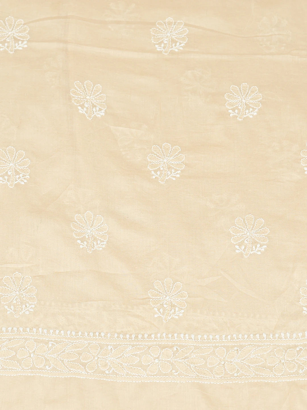 Ada Hand Embroidered Fawn Cotton Lucknowi Chikankari Unstitched Suit Piece 01A728840