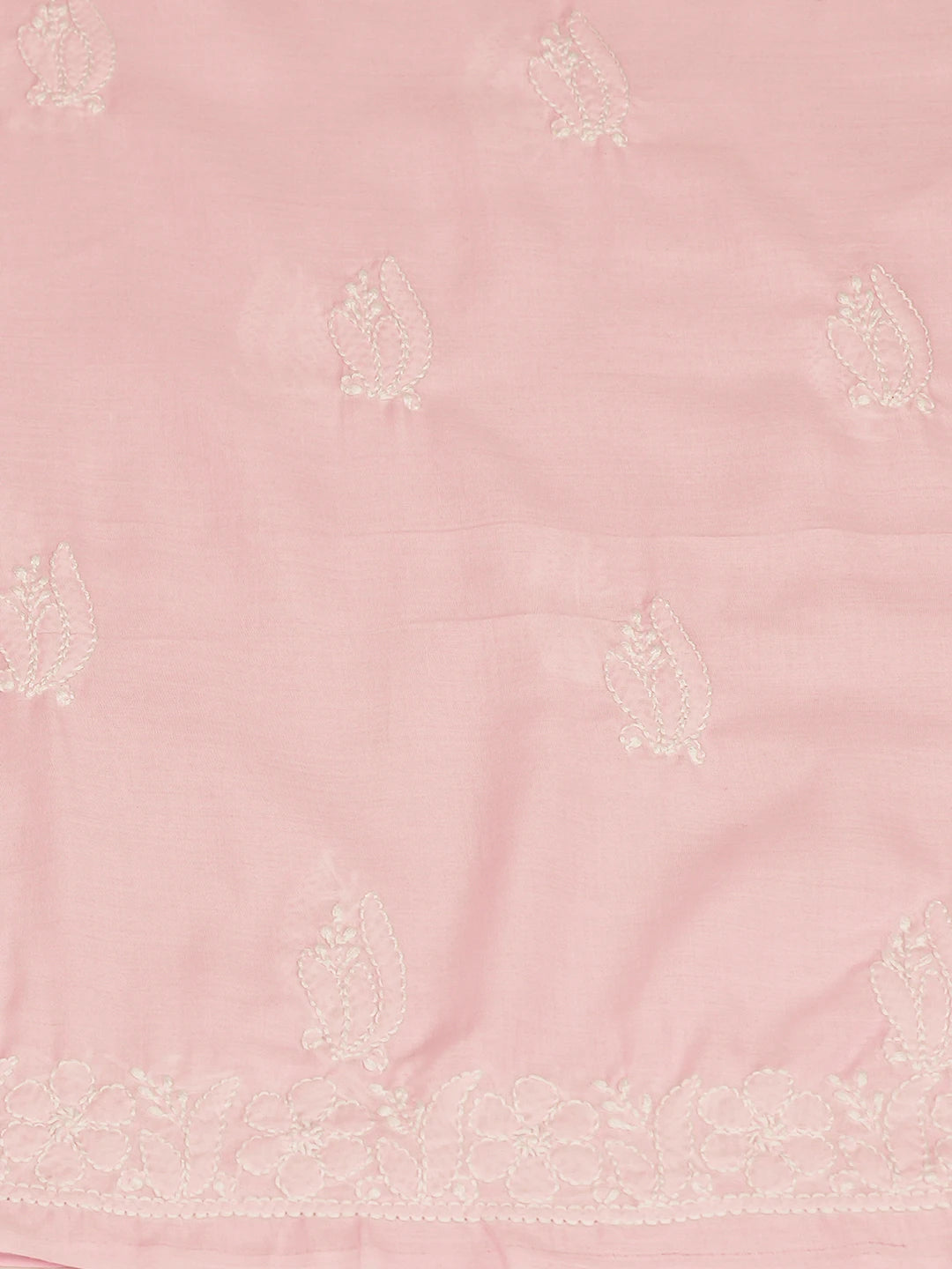 Ada Hand Embroidered Pink Cotton Lucknowi Chikankari Unstitched Kurta Piece 01A772852