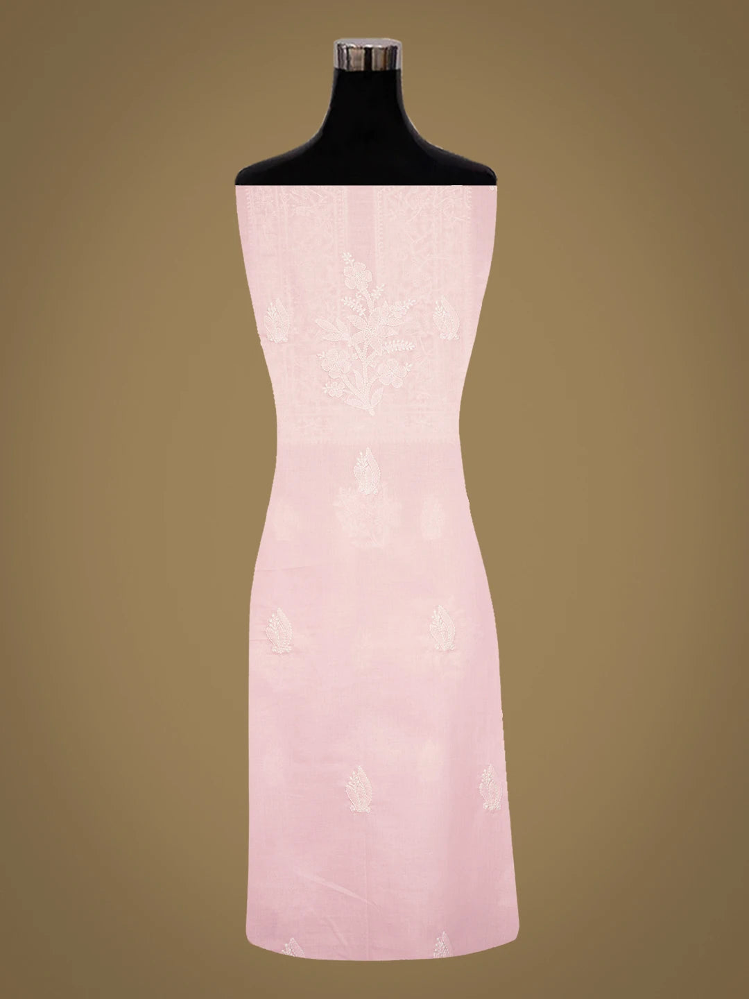 Ada Hand Embroidered Pink Cotton Lucknowi Chikankari Unstitched Kurta Piece 01A772852