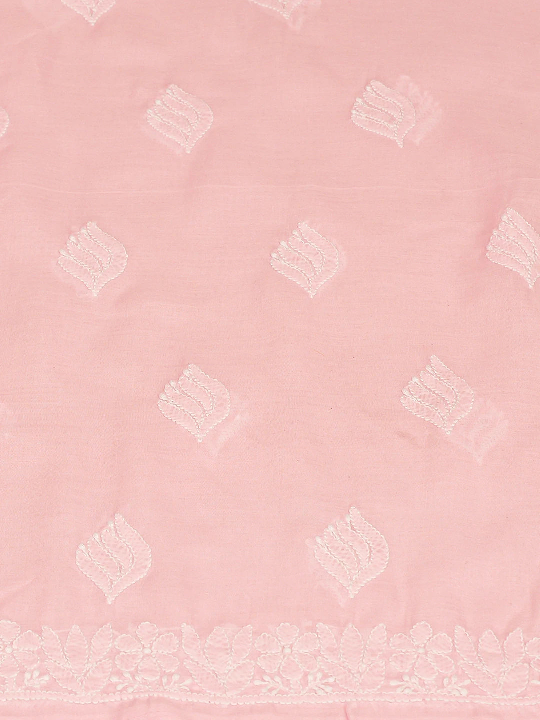 Ada Hand Embroidered Light Pink Cotton Lucknowi Chikankari Unstitched Kurta Piece 01A772853