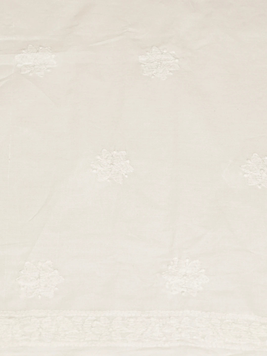 Ada Hand Embroidered White Cotton Lucknowi Chikankari Unstitched Suit Piece 01A613767