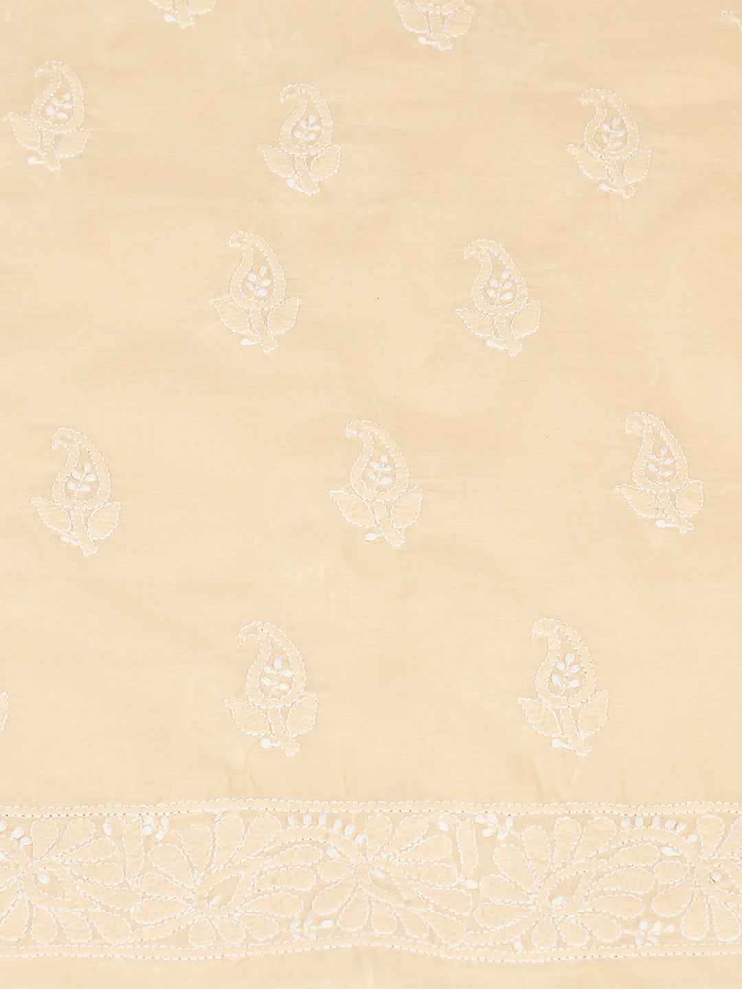 Ada Hand Embroidered Fawn Cotton Lucknowi Chikankari Unstitched Suit Piece 01A670781