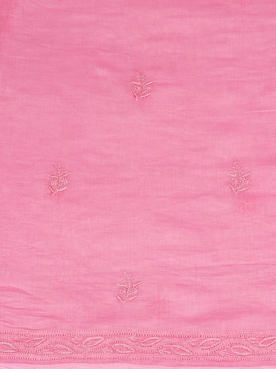 Ada Hand Embroidered Onion Pink Chanderi Lucknowi Chikankari Unstitched Kurta Dupatta Set 01A643168