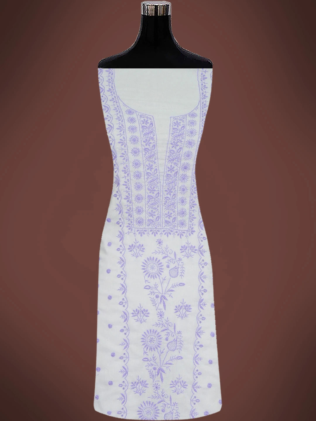 Ada Hand Embroidered Mauve Cotton Lucknowi Chikankari Unstitched Suit Piece 01A440761