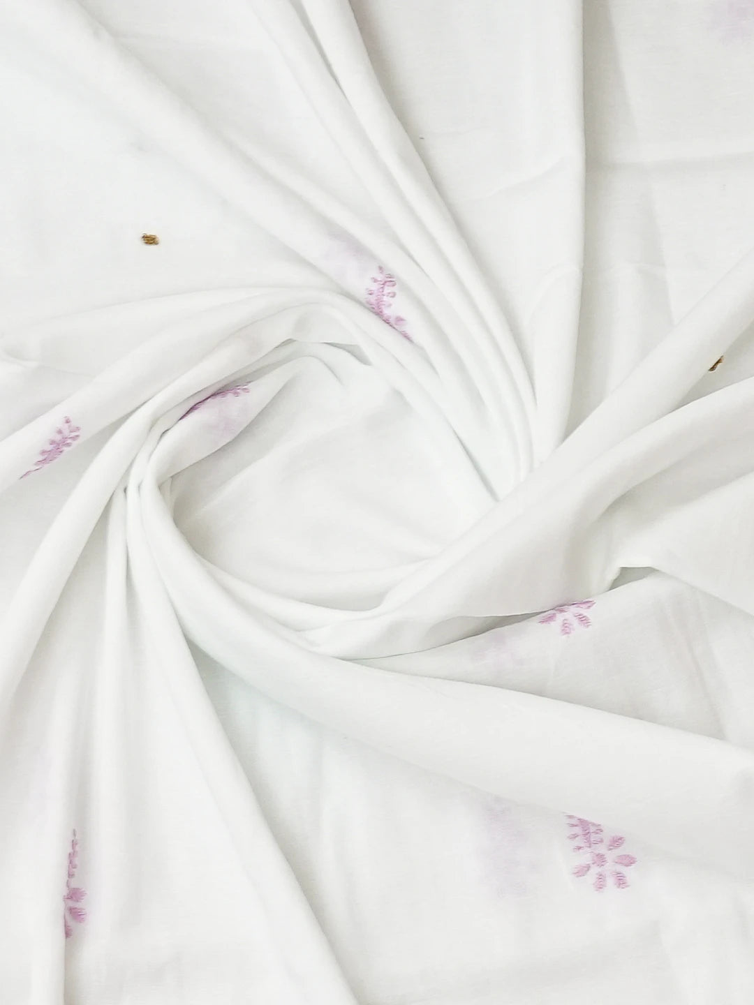 Ada Hand Embroidered White Cotton Lucknowi Chikankari Unstitched Kurta Dupatta Set 01A548549