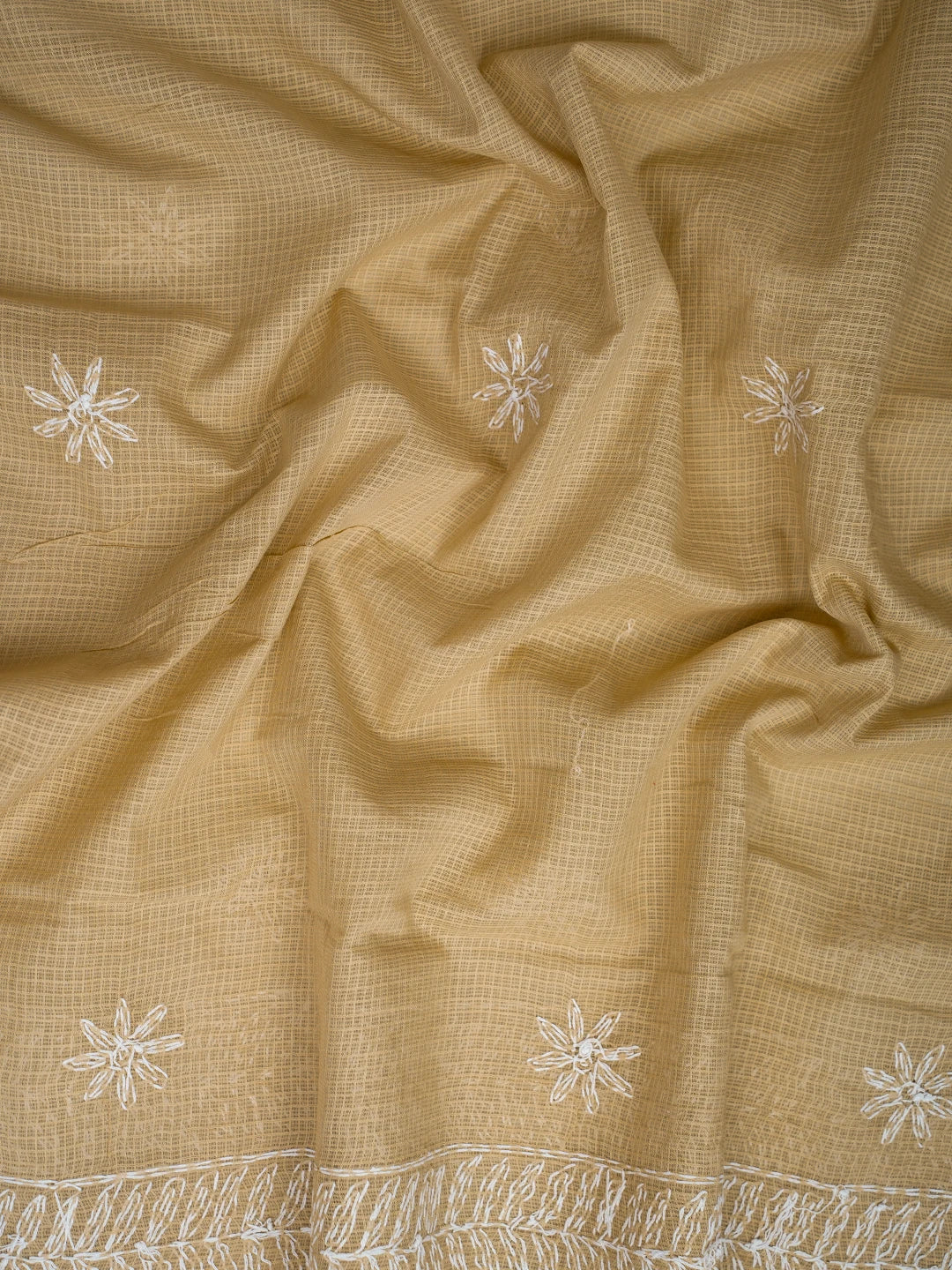 Ada Hand Embroidered Fawn Kota Lucknowi Chikankari Unstitched Kurta Dupatta Set 01A751304