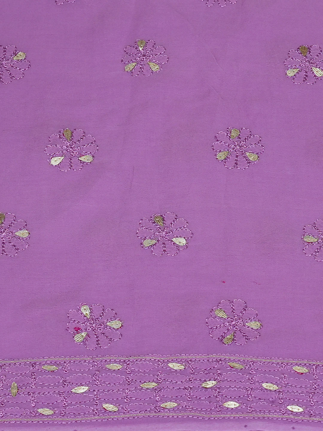 Ada Hand Embroidered Purple Viscose Georgette Lucknowi Chikankari Unstitched Kurta Dupatta Set With Gota Patti Work 01A751169