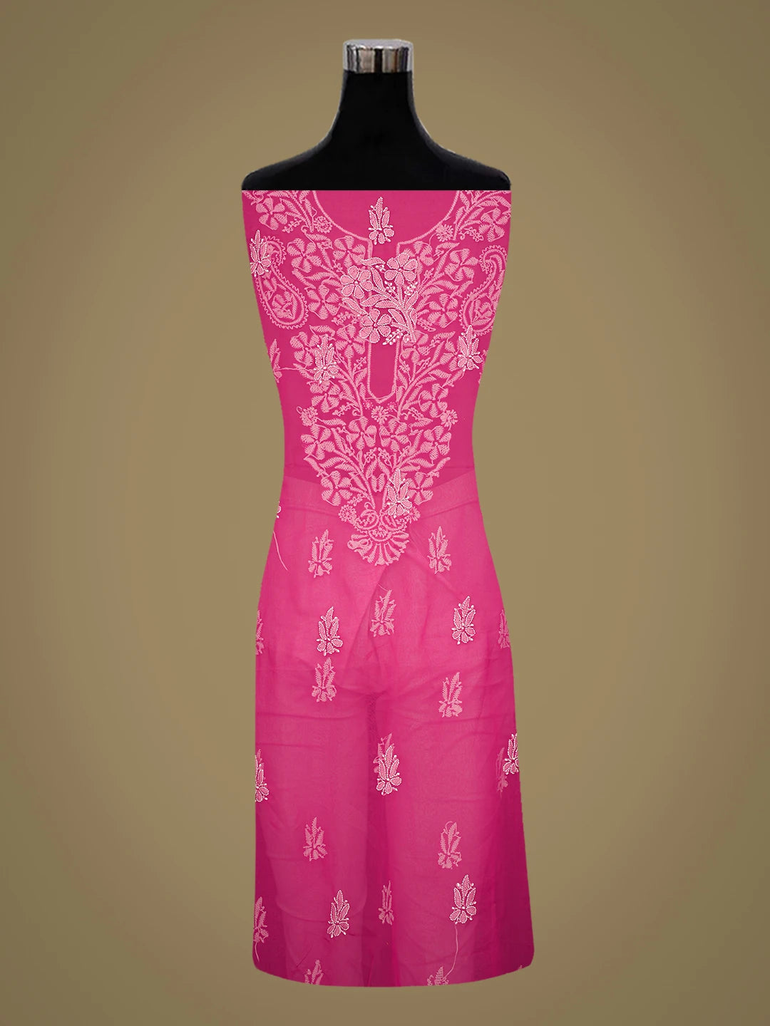 Ada Hand Embroidered Magenta Georgette Lucknowi Chikankari Unstitched Suit Piece 01A776387