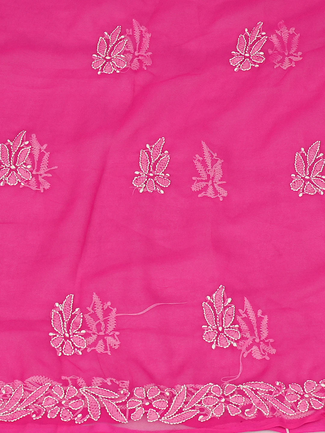 Ada Hand Embroidered Magenta Georgette Lucknowi Chikankari Unstitched Suit Piece 01A776387