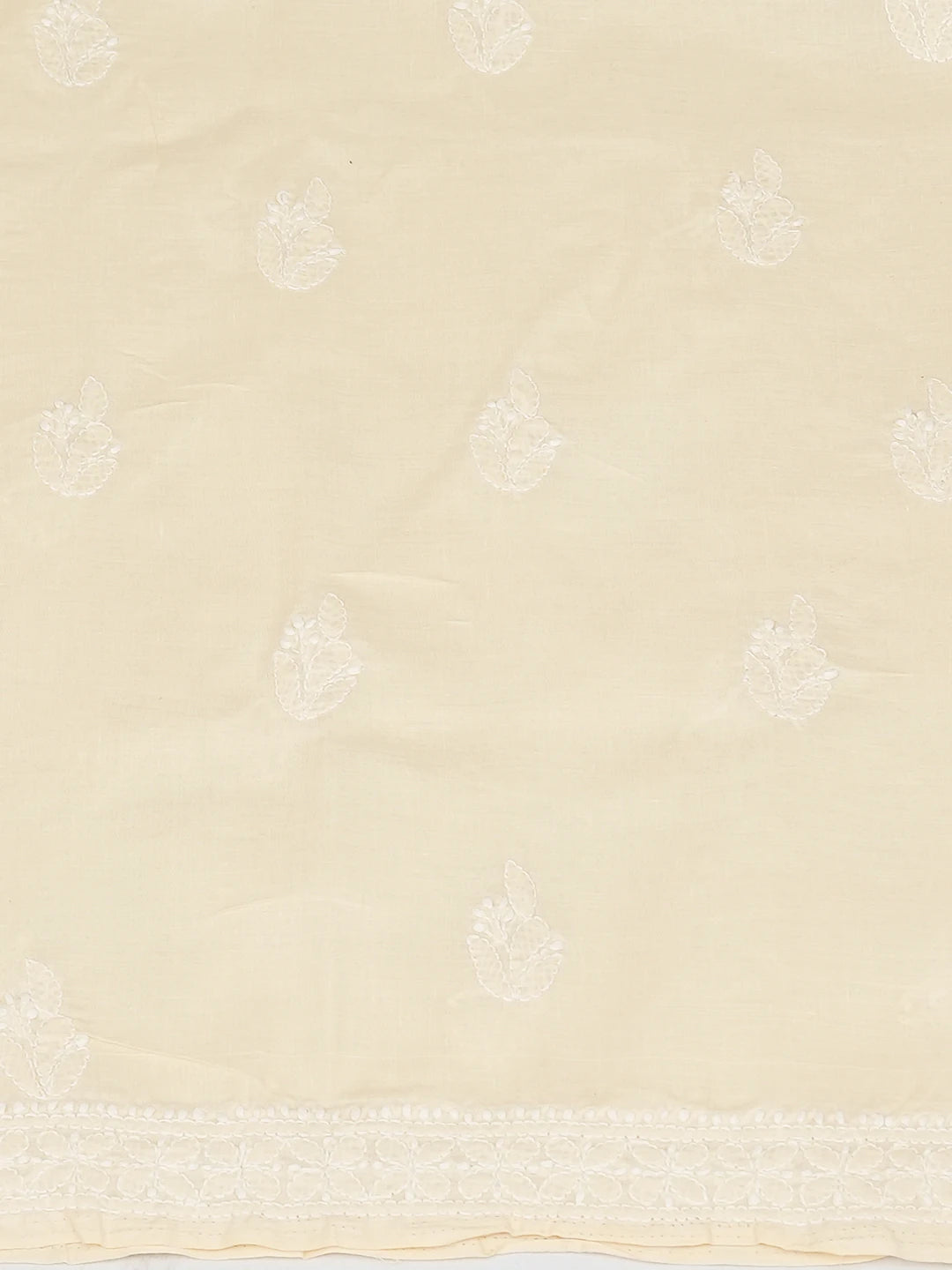 Ada Hand Embroidered Fawn Cotton Lucknowi Chikankari Unstitched Kurta Piece 01A759453