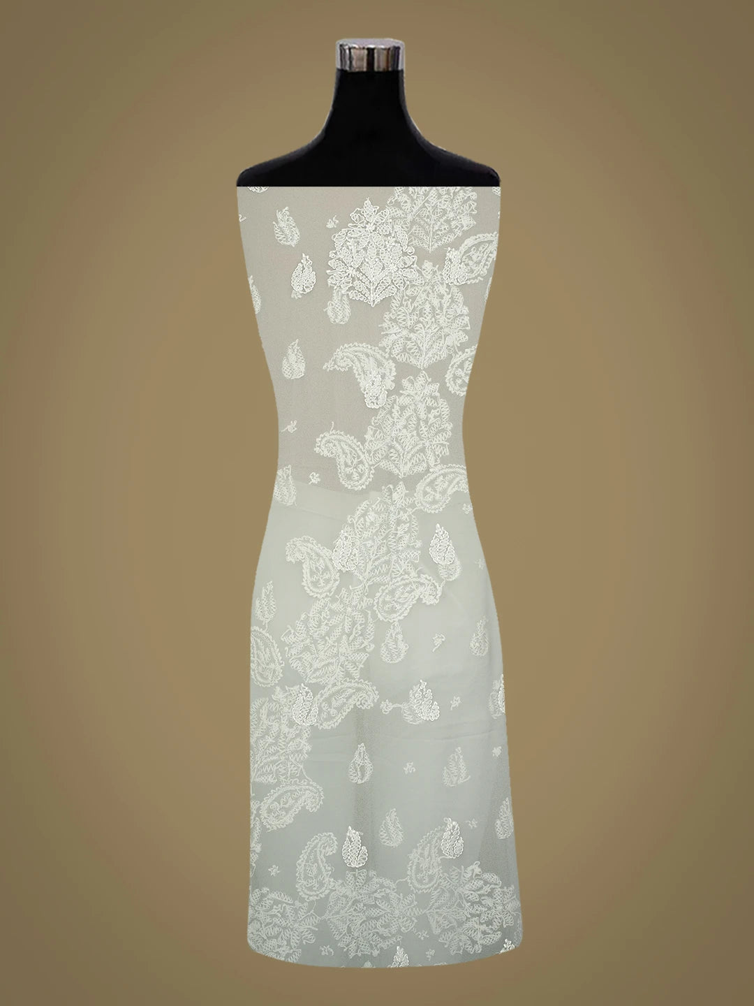 Ada Hand Embroidered Grey Georgette Lucknowi Chikankari Unstitched Kurta Piece 01A751324