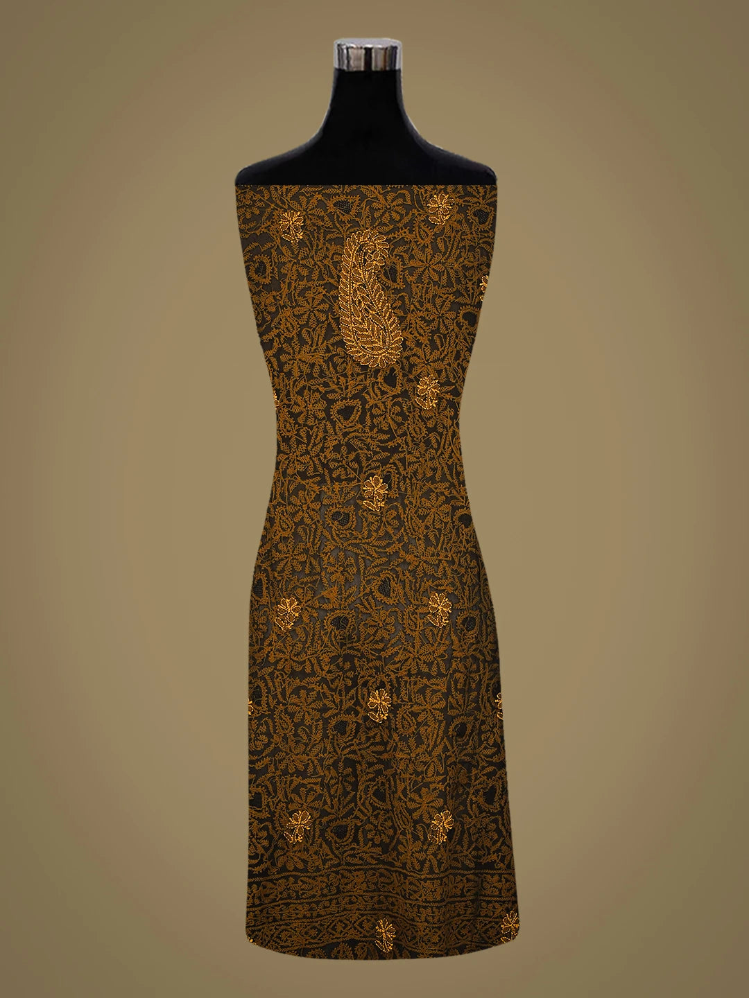 Ada Hand Embroidered Black Georgette Lucknowi Chikankari Unstitched Kurta Piece 01A736955