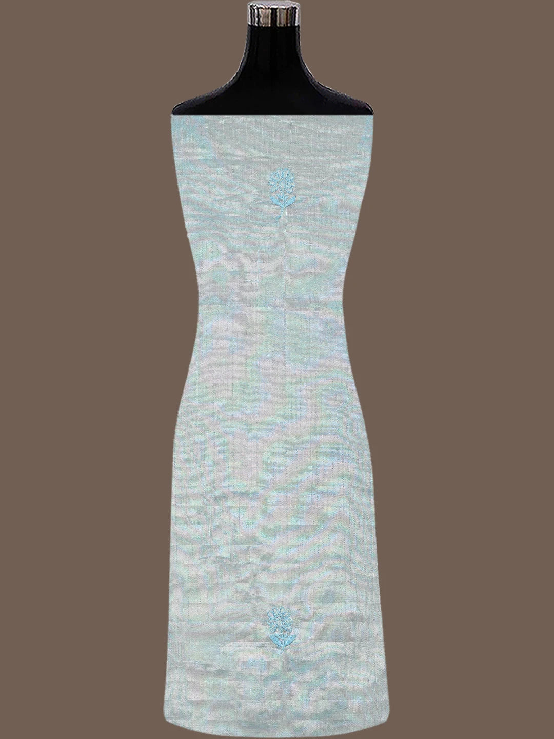 Ada Hand Embroidered Blue Tissue Lucknowi Chikankari Unstitched Kurta Dupatta Set 01A761072