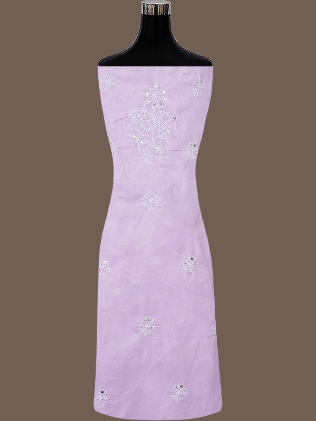 Ada Hand Embroidered Mauve Cotton Lucknowi Chikankari Unstitched Suit Piece With Mukaish Work 01A657412