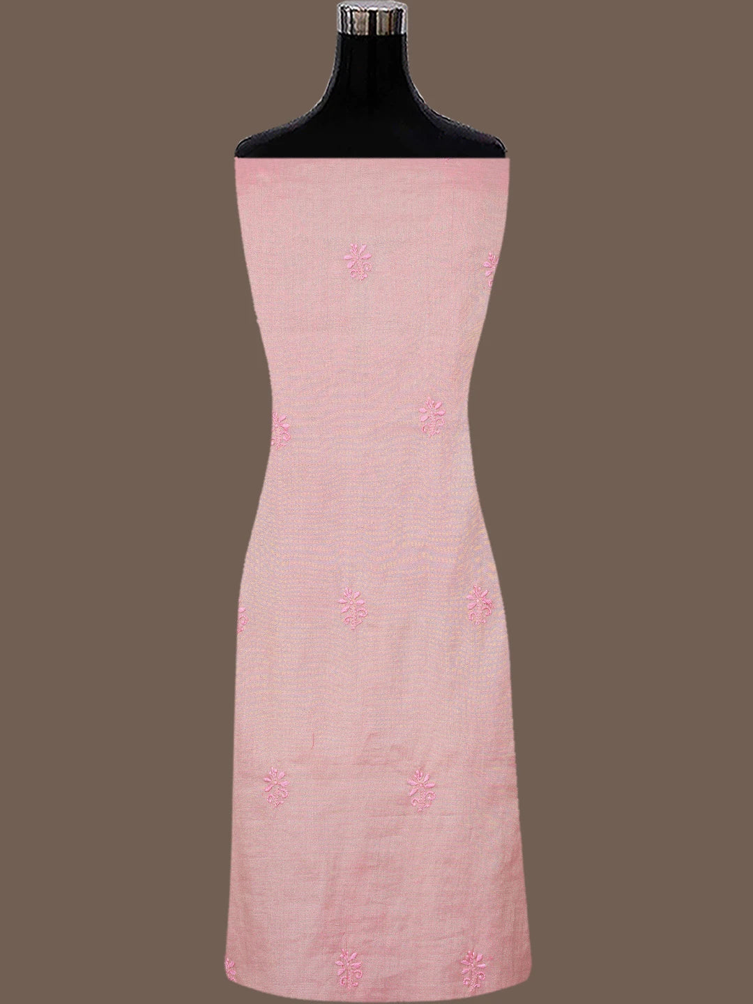 Ada Hand Embroidered Pink Tissue Lucknowi Chikankari Unstitched Kurta Dupatta Set 01A773156