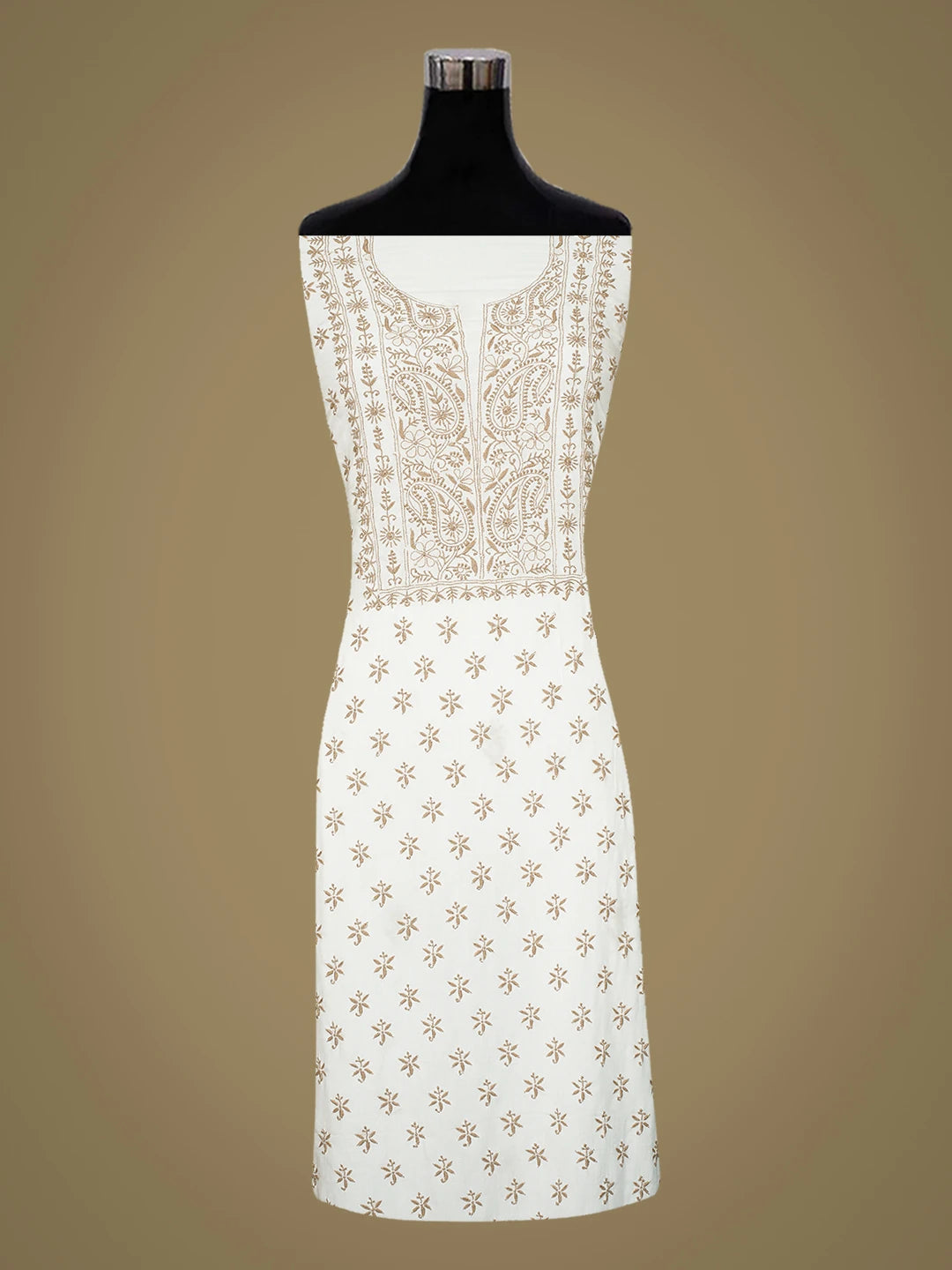 Ada Hand Embroidered White Modal Lucknowi Chikankari Unstitched Suit Piece 01A700567