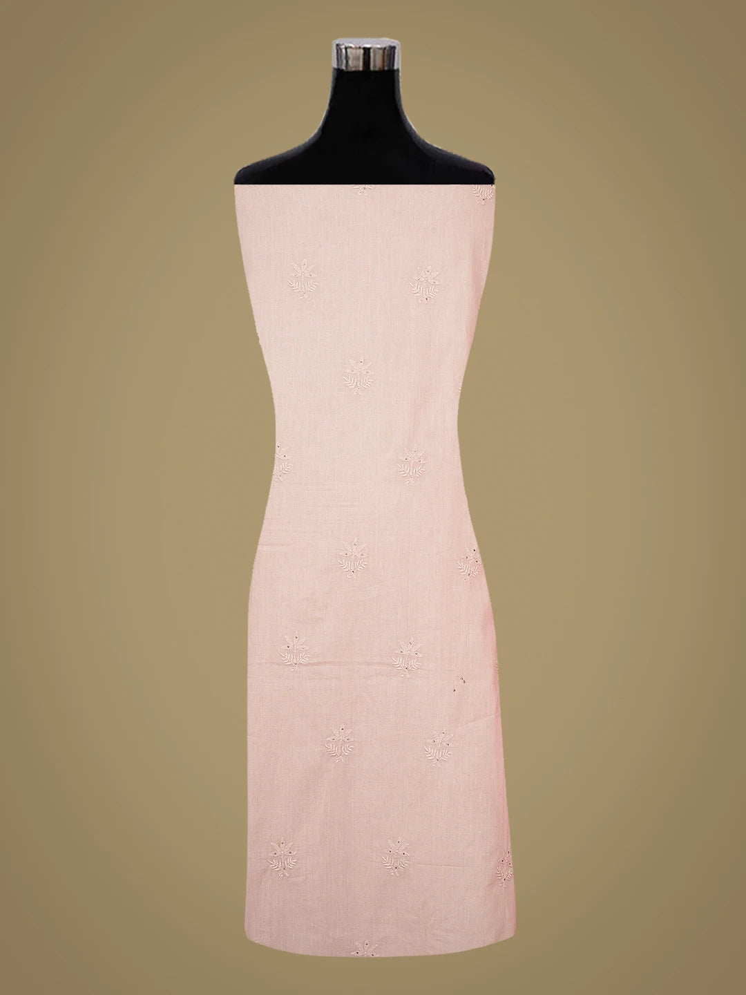 Ada Hand Embroidered Fairy Tale Pink Cotton Lucknowi Chikankari Unstitched Suit Piece With Mukaish Work 01A185846