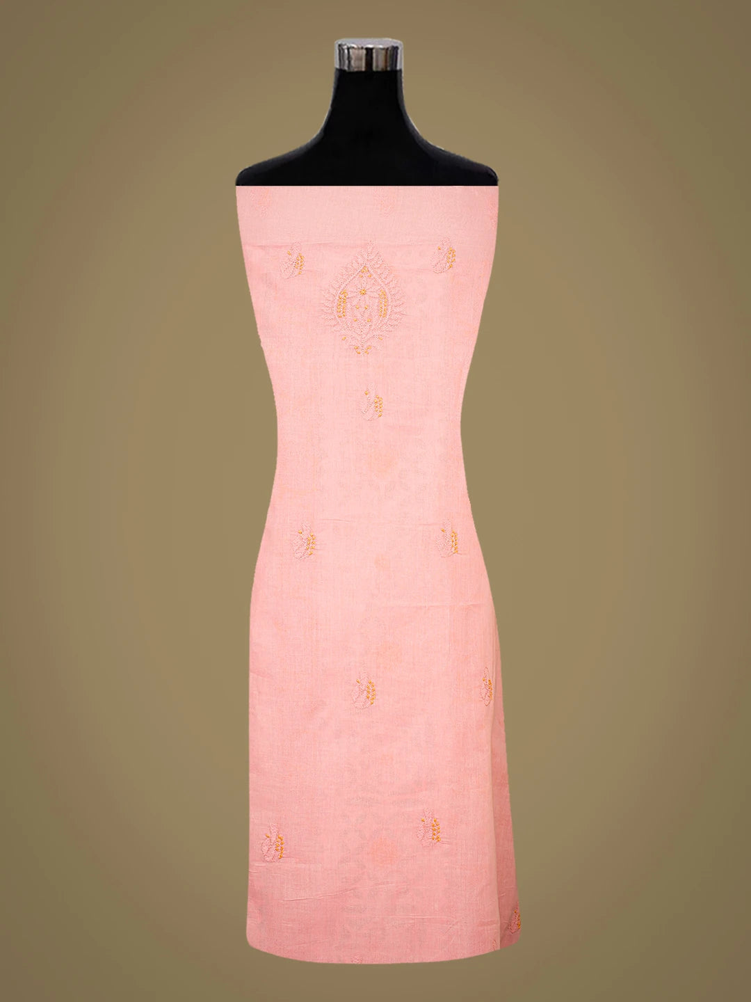 Ada Hand Embroidered Pink Cotton Lucknowi Chikankari Unstitched Suit Piece 01A723426