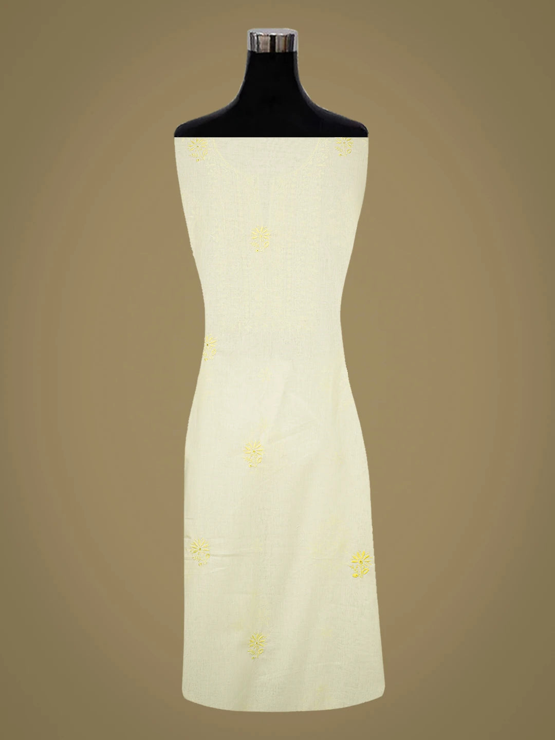 Ada Hand Embroidered Lemon Cotton Lucknowi Chikankari Unstitched Suit Piece 01A362239
