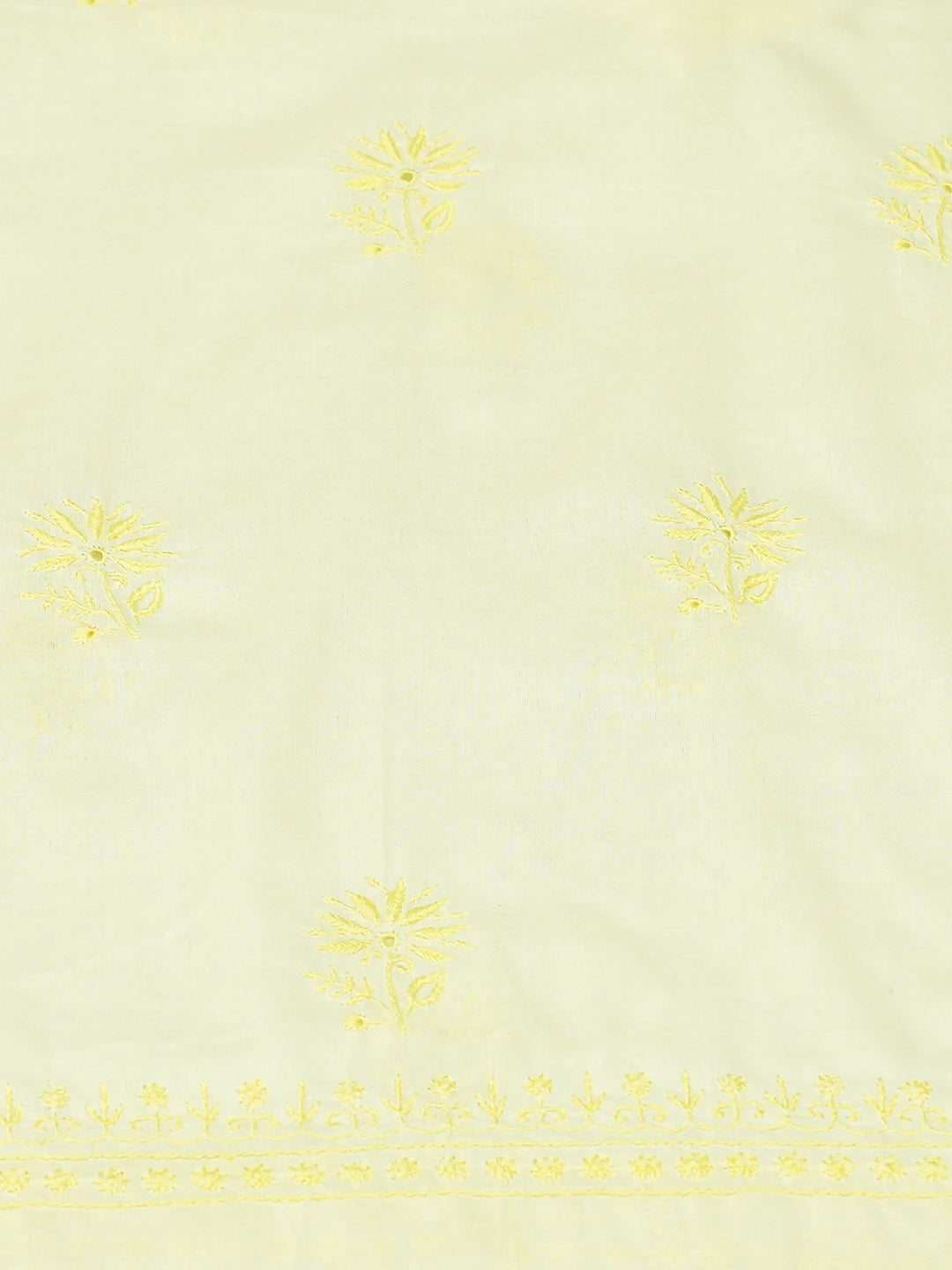 Ada Hand Embroidered Lemon Cotton Lucknowi Chikankari Unstitched Suit Piece 01A362239