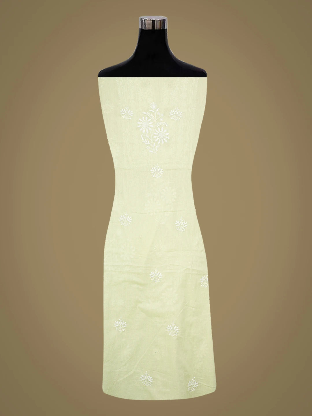 Ada Hand Embroidered Lime Green Cotton Lucknowi Chikankari Unstitched Suit Piece 01A650801