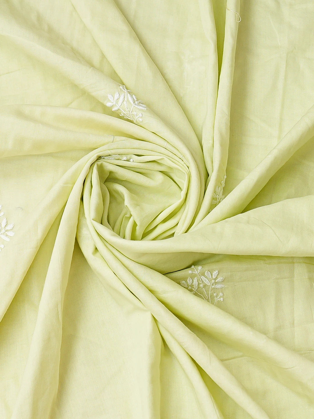 Ada Hand Embroidered Lime Green Cotton Lucknowi Chikankari Unstitched Suit Piece 01A650801