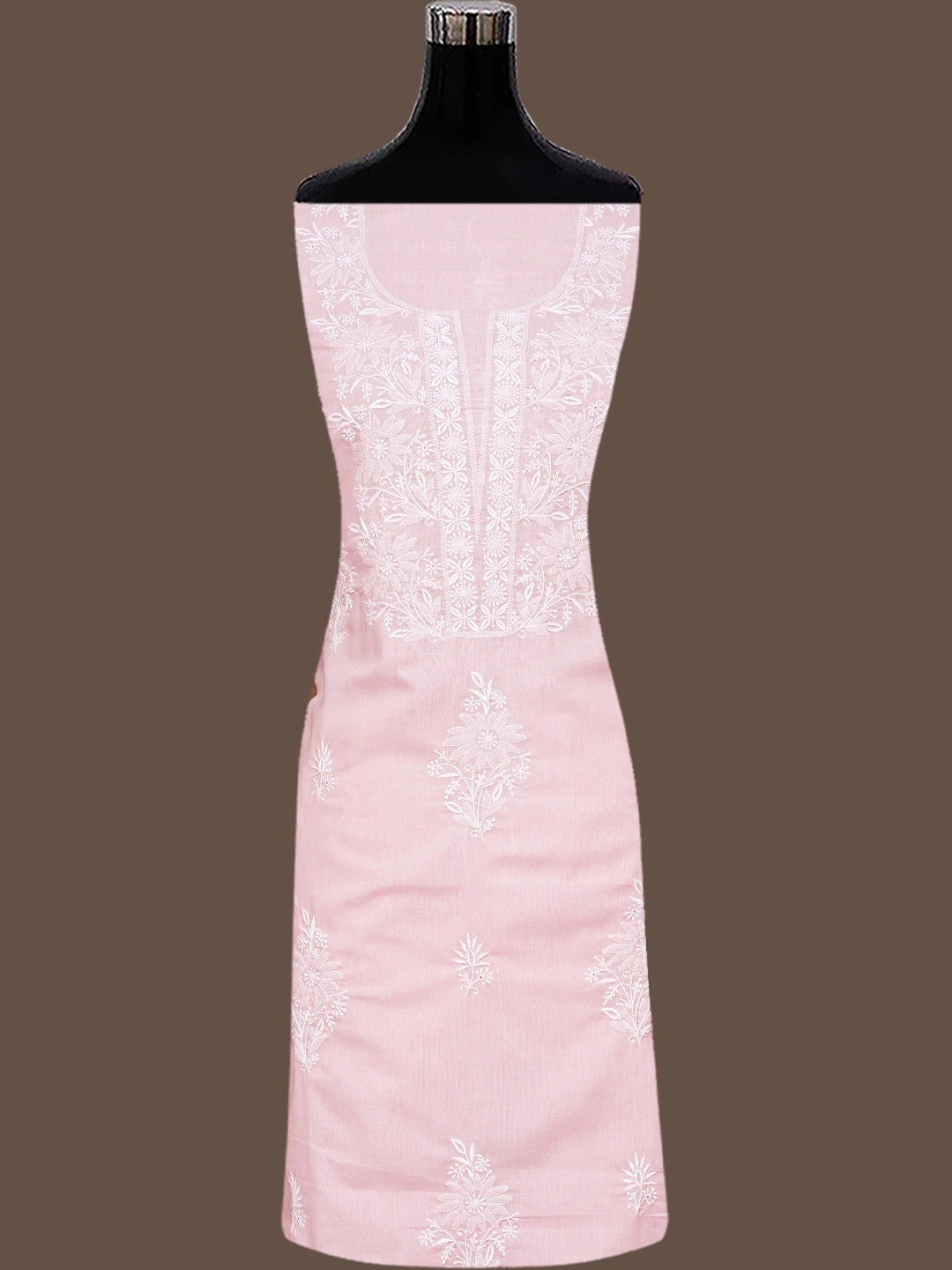 Ada Hand Embroidered Dusty Pink Cotton Lucknowi Chikankari Unstitched Suit Piece 01A773523