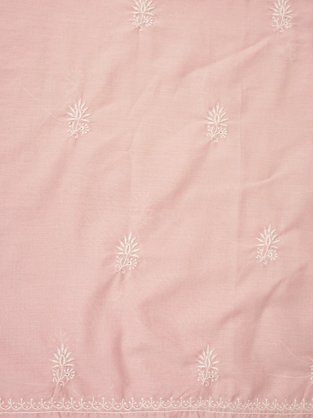Ada Hand Embroidered Dusty Pink Cotton Lucknowi Chikankari Unstitched Suit Piece 01A773523