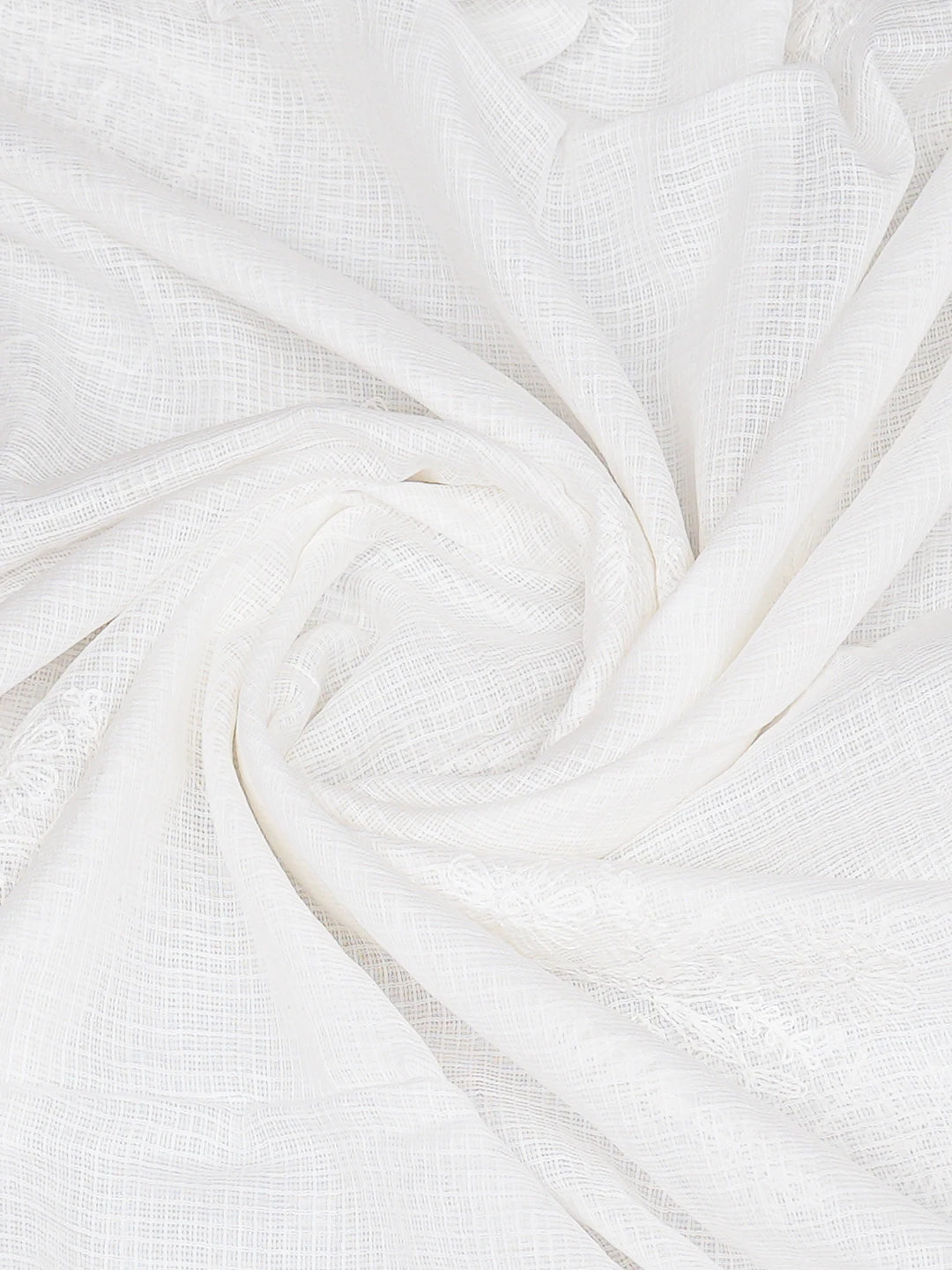 Ada Hand Embroidered White Kota Lucknowi Chikankari Dupatta 01A706572