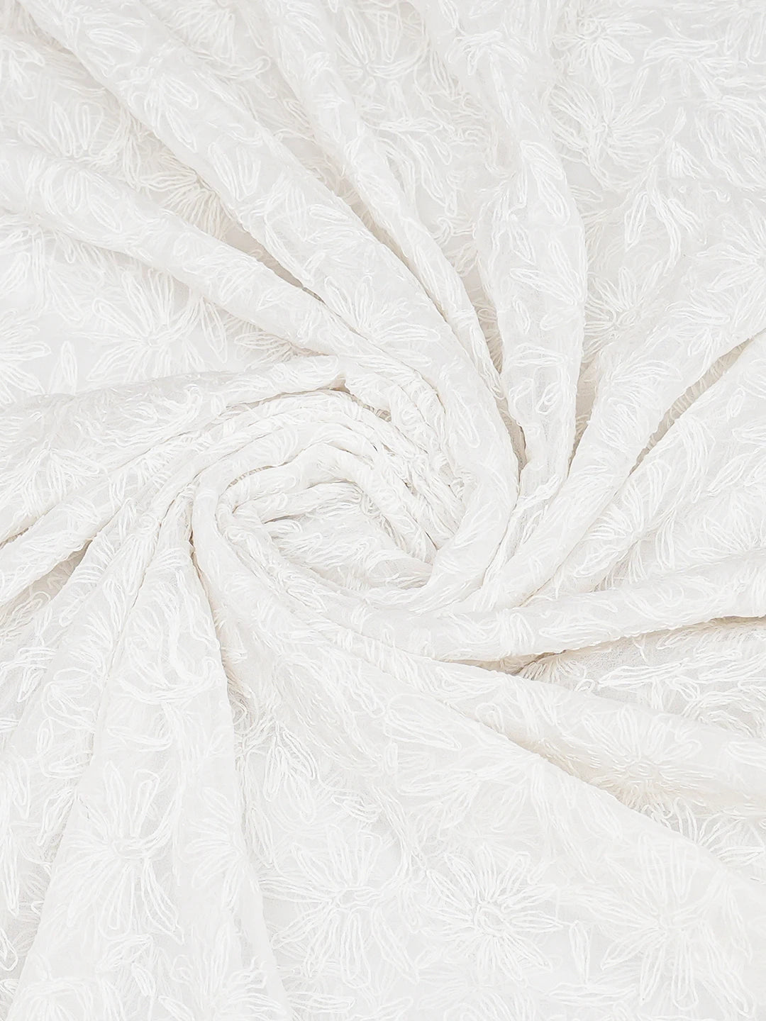 Ada Hand Embroidered White Georgette Lucknowi Chikankari Dupatta 01A751448