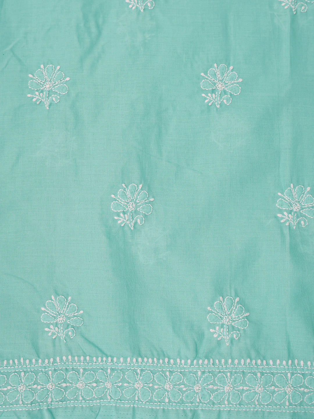 Ada Hand Embroidered Sky Blue Cotton Lucknowi Chikankari Unstitched Suit Piece 01A787342
