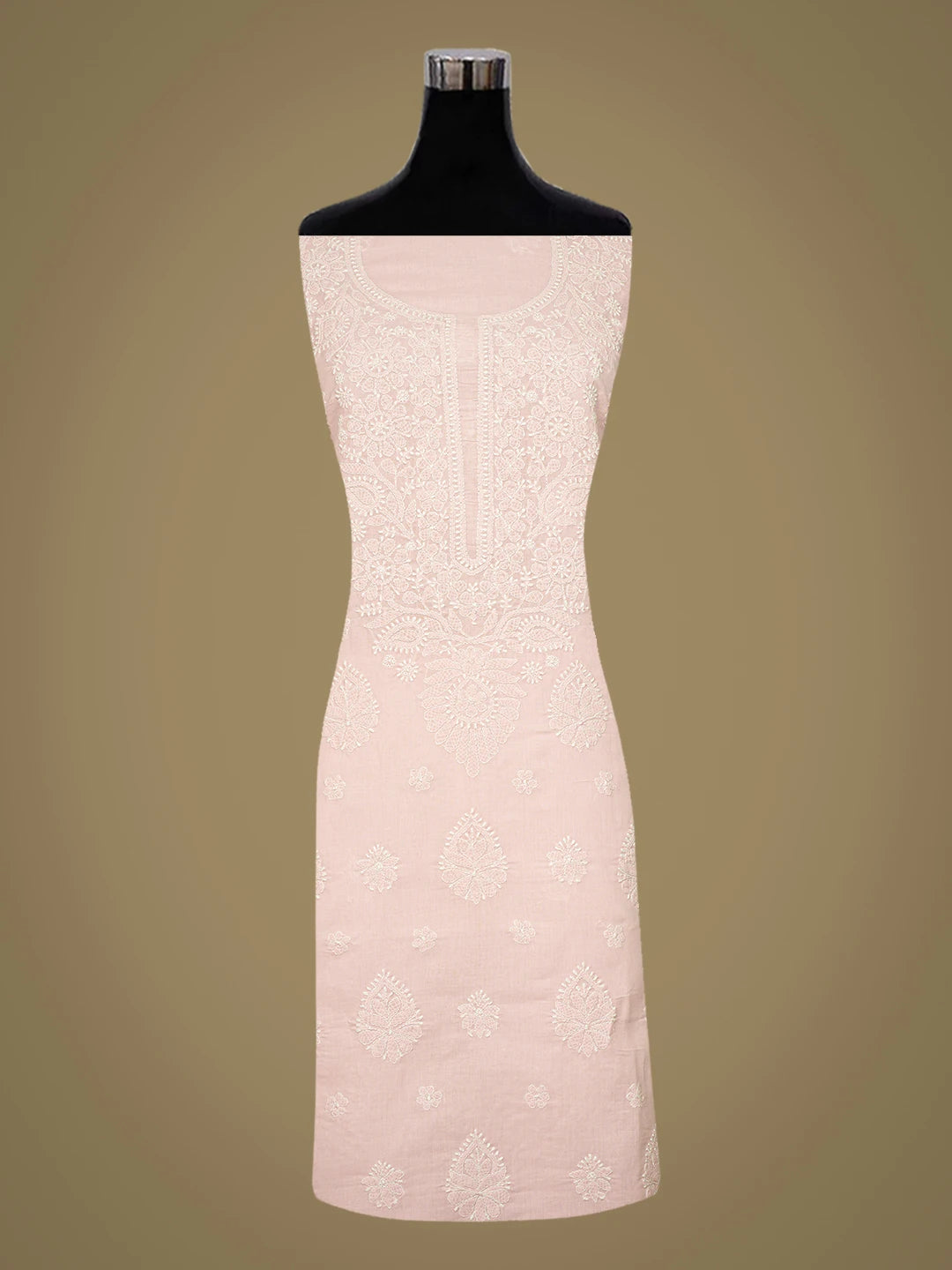 Ada Hand Embroidered Pink Cotton Lucknowi Chikankari Unstitched Suit Piece 01A787415