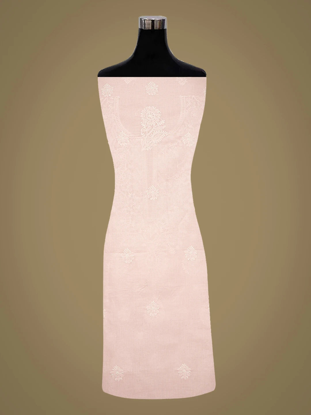 Ada Hand Embroidered Pink Cotton Lucknowi Chikankari Unstitched Suit Piece 01A787415