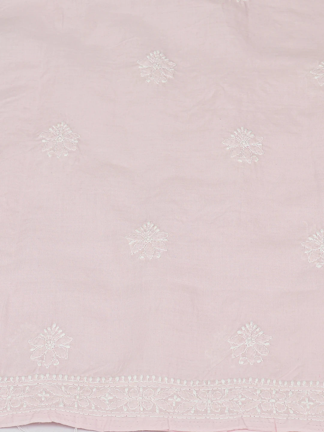 Ada Hand Embroidered Pink Cotton Lucknowi Chikankari Unstitched Suit Piece 01A787415