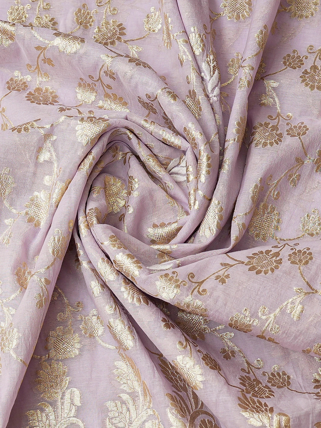 Ada Hand Embroidered Mauve Chanderi Lucknowi Chikankari Unstitched Kurta Dupatta Set 01A722396