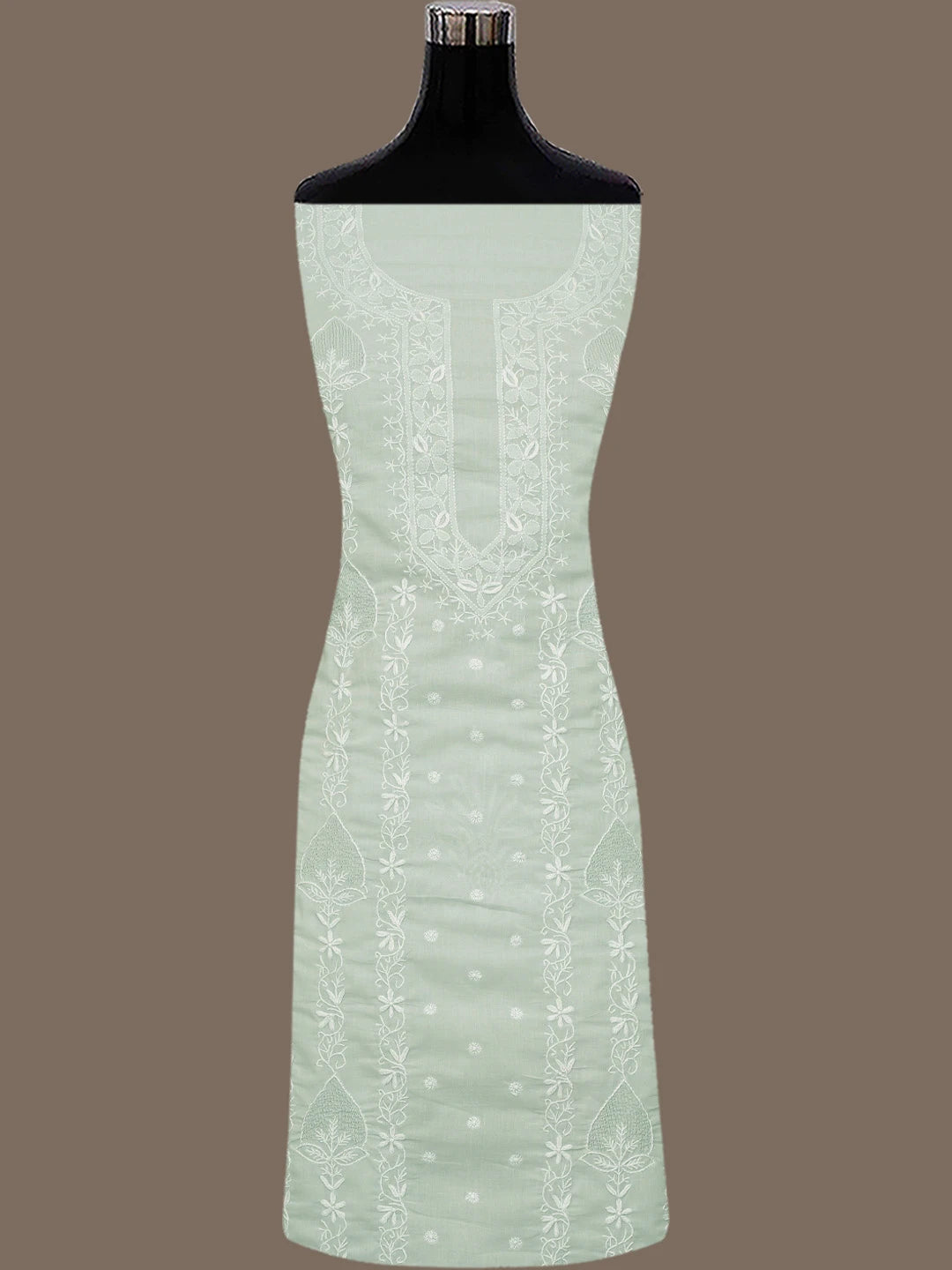 Ada Hand Embroidered Grey Cotton Lucknowi Chikankari Unstitched Suit Piece 01A773509