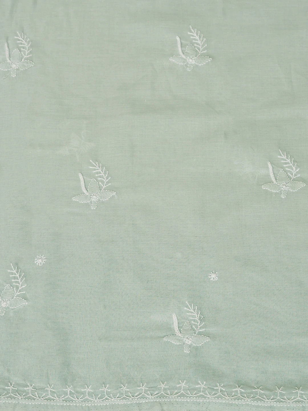 Ada Hand Embroidered Grey Cotton Lucknowi Chikankari Unstitched Suit Piece 01A773509