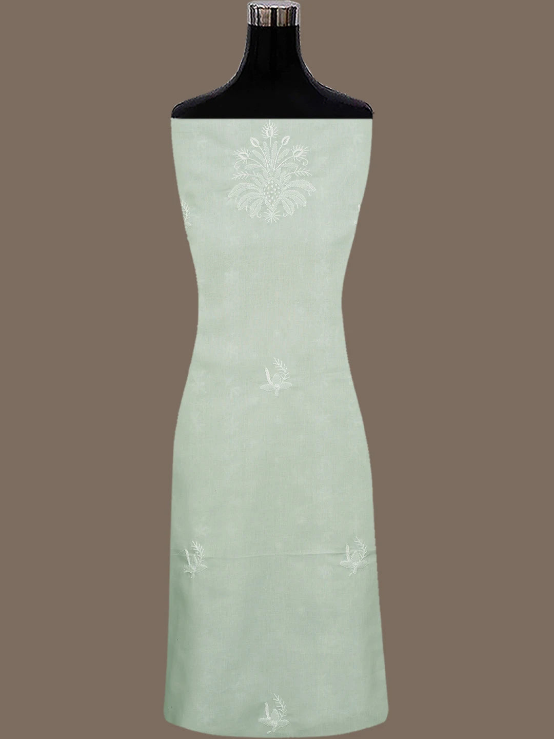 Ada Hand Embroidered Grey Cotton Lucknowi Chikankari Unstitched Suit Piece 01A773509
