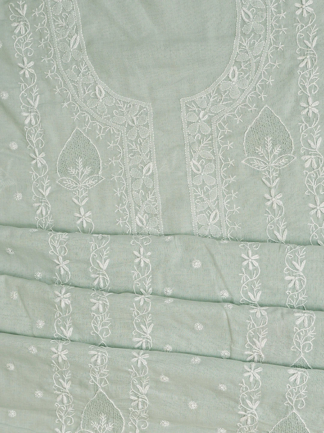 Ada Hand Embroidered Grey Cotton Lucknowi Chikankari Unstitched Suit Piece 01A773509