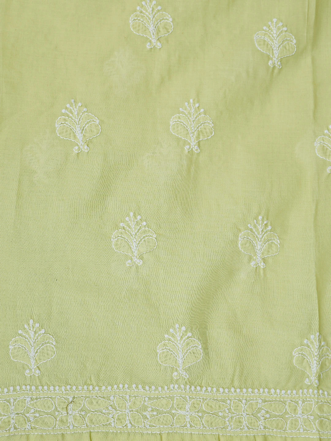 Ada Hand Embroidered Lemon Cotton Lucknowi Chikankari Unstitched Suit Piece 01A787257