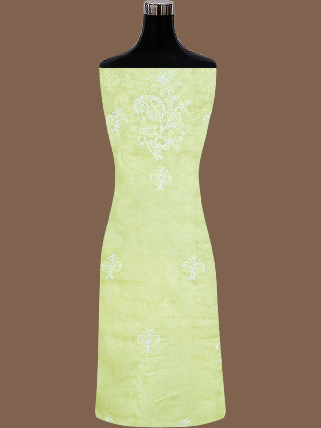Ada Hand Embroidered Lemon Cotton Lucknowi Chikankari Unstitched Suit Piece 01A787257