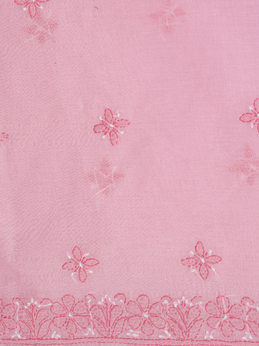 Ada Hand Embroidered Pink Cotton Lucknowi Chikankari Unstitched Suit Piece 01A786684