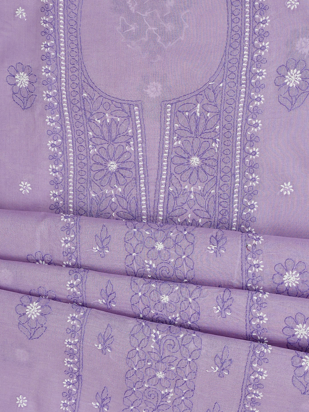 Ada Hand Embroidered Mauve Cotton Lucknowi Chikankari Unstitched Suit Piece 01A786694