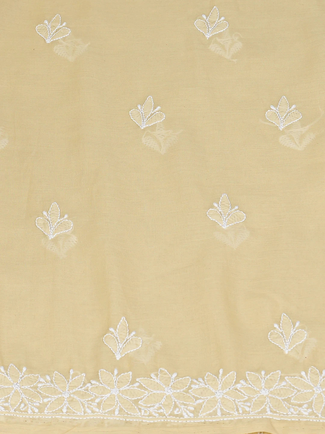 Ada Hand Embroidered Fawn Cotton Lucknowi Chikankari Unstitched Kurta Piece 01A773067