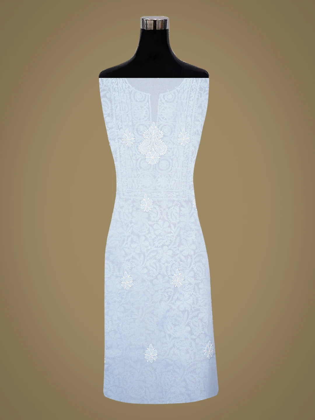 Ada Hand Embroidered Mauve Cotton Lucknowi Chikankari Unstitched Kurta Piece 01A773035