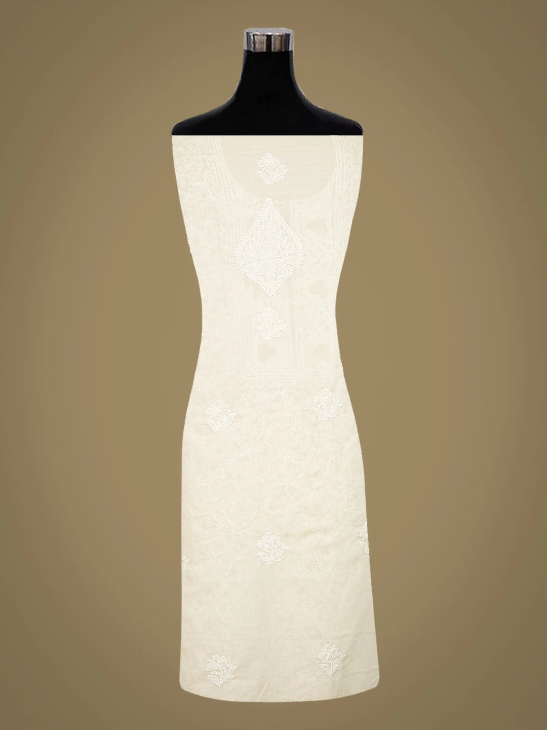 Ada Hand Embroidered Fawn Cotton Lucknowi Chikankari Unstitched Kurta Piece 01A773051